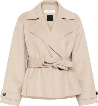 Inwear Zillaiw Kort Jas - Dames - Mantels - Beige - Maat: XL Wol