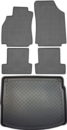 OEM Renault Megane Grandtour Iii Sed&aacute;n (4 Puertas) De 06.2009 A 08.2016. Juego: Alfombrillas De Goma Para Coche + Alfombrilla Para Maletero
