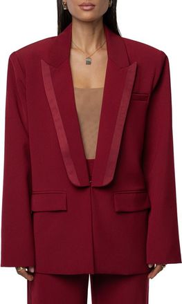 JLUXLABEL Suite Life Woven Blazer in Burgundy at Nordstrom, Size X-Small