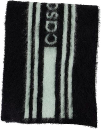 Casablanca Alpaca Wol Zwart Mohair Sjaal - unisex - Wintersjaals - Zwart - ONE Size - Wol - Accessoires