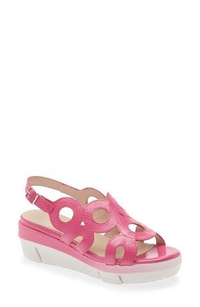 Wonders Slingback Platform Slide Sandal in Lack Fuchsia at Nordstrom, Size 9.5-10Us