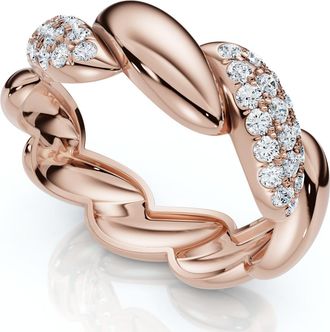 Pompeii3 Womens Stackable Diamond Rope Anniversary Ring 14k Gold or Platinum Lab Grown