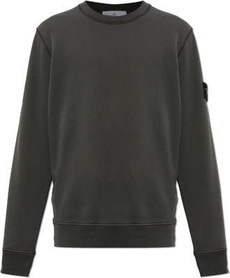 Stone Island Sweatshirt Met Mouwpatch - Heren - Sweatshirts - Grijs - S - Katoen - Hoodies & sweatvesten