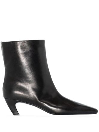 Khaite Black Leather Boots