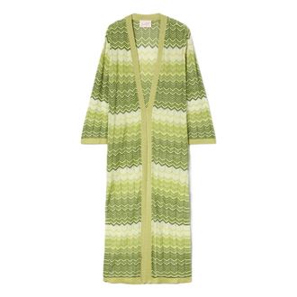 MC2 Saint Barth Tonia Lange Cardigan - Dames - Lange truien - Groen - M - Nylon - Truien & Vesten