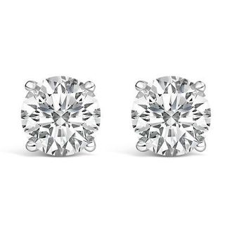 House of Brilliance Platinum 5.00 Cttw Round Lab Grown Diamond Solitaire Stud Earrings in White at Nordstrom