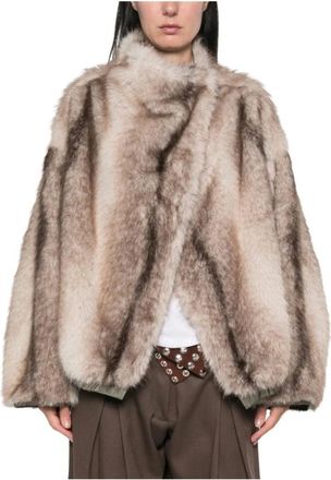 Frankie Shop Jassen, Dames, Groen, S, Leer, Veren Bomberjack