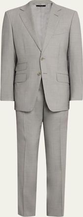Tom Ford Mens Wool Basketweave Notch-Lapel Two-Piece Suit