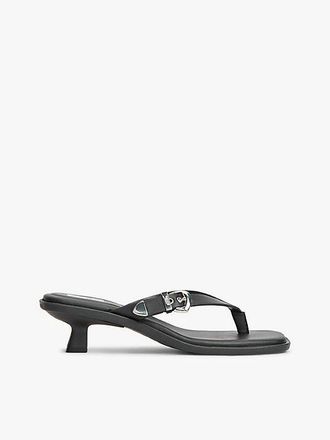 Tommy Hilfiger Leather Kitten Heel Toe Post Sandals