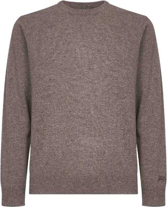 MC2 Saint Barth Noten Lamswol Crewneck Sweater - Heren - Ronde hals truien - Bruin - L - Wol - Truien & Vesten
