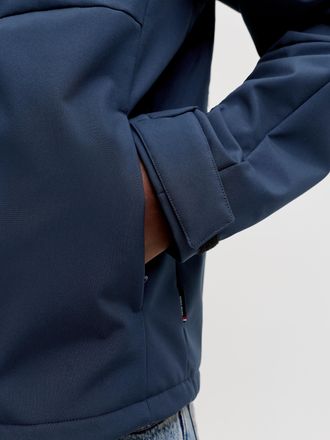 Jack & Jones Softshelljacke JACK & JONES JJNORTH SOFTSHELL JACKET, Herren, Gr. XXL, navy blazer, Web, Obermaterial: 100% Polyester, kontrastfarbene Details, unifar