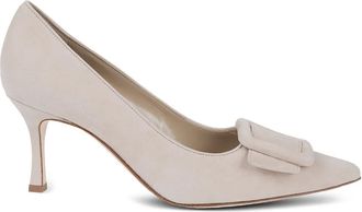 Manolo Blahnik Pumps met leren hak - Beige