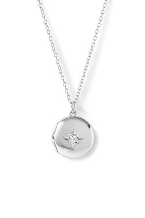 Astley Clarke Silver Biography Midi Locket Necklace in Sterling Silver at Nordstrom