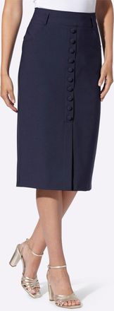 Heine Bleistiftrock HEINE, Damen, Gr. 34, marine, 88% Polyamid, 12% Elasthan, unifarben, wadenlang, R&ouml;cke Bleistiftrock