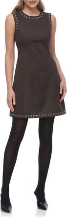 Bagatelle Grommet Sleeveless Faux Suede A-Line Dress in Slate at Nordstrom, Size X-Small