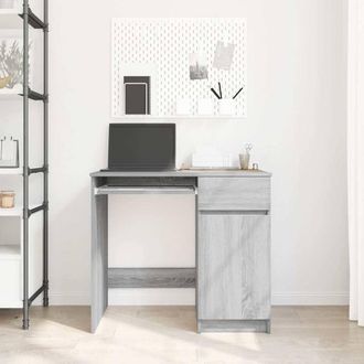 Berkfield Home Durable Desk Grey Sonoma 86x49x76 cm Engineered Wood | Size: 86 x 49 x 76 cm