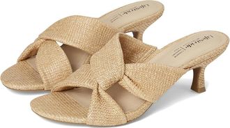 Life Stride Nori Womens Sandals Natural Tan Raffia : 7.5 W (C), Faux Leather