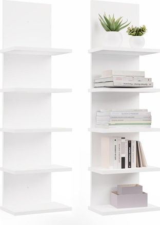 Topeshop R5p - 5 Librer&iacute;as, Para Escritorio, Sal&oacute;n O Dormitorio Infantil - 29,5x100x19 Cm - Blanco