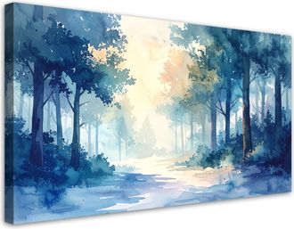Feeby Impresi&oacute;n De Imagen, Bosque Brumoso Paisaje En Pastel Naturaleza En Estilo Escandinavo, 120x60