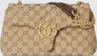 Gucci GG Marmont Small Shoulder Bag, Beige, GG Canvas