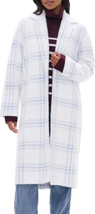 Hatley Paxton Plaid Open Front Jacket in Sea Salt at Nordstrom, Size X-Large