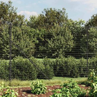 Berkfield Home Wire Mesh Fence with Flange Anthracite 2.2x10 m in Charcoal