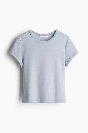 H&M Figurbetontes T-Shirt - Hellblau