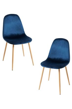 Regalos Miguel Regalos Miguel - Packs Sillas Comedor - Pack 2 Sillas Teok Terciopelo - Azul Medio