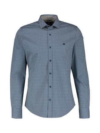 Lerros Langarmhemd LERROS Herren Langarmhemd in Poplin-Stretchqualit&auml;t, Herren, Gr. S, Normalgr&ouml;ssen, blau (frosted blau), 97% Baumwolle, 3% Elasthan, Hemden