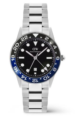 Daniel Wellington Iconic Ceramic Bezel GMT Bracelet Watch, 40mm in Silver-Tone at Nordstrom