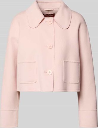 Max Mara Regular Fit Kurzmantel aus Schurwoll-Kaschmir-Seiden-Mix in Hellrosa, Gr&ouml;&szlig;e 38