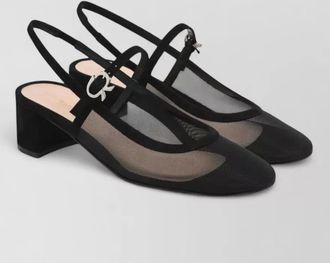 Gianvito Rossi francoise suede link mesh slingback pump