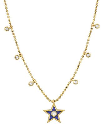Rina Limor 14K 0.14 Ct. Tw. Diamond Star Charm Necklace