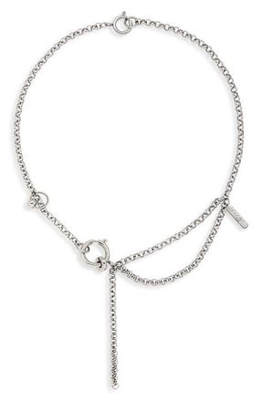 Justine Clenquet Jay Necklace in Palladium at Nordstrom