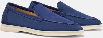 Scarosso Ludovico Woven Loafers in Indigo - Suede at Nordstrom, Size 42.5
