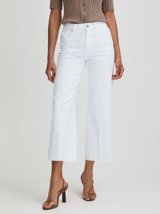 Paige Paige Womens White Cotton Cropped Jeans, Size: 27