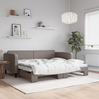 vidaXL Sof&aacute; Cama Nido Tela Gris Taupe 90x200 Cm Vidaxl