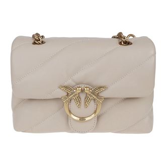 Pinko Love Mini Puff Maxi Quilt Bag - Dames - Schoudertassen - Beige - ONE Size - Tassen