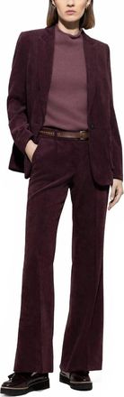 Luisa Cerano Flare Corduroy Trousers In Burgundy
