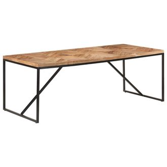 Berkfield Home Dining Table 200x90x76 cm Solid Acacia & Mango Wood in Brown | Size: 200 x 90 x 76 cm