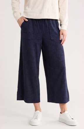 Bobeau Jacquard Wide Leg Pants in Navy at Nordstrom Rack, Size X-Small