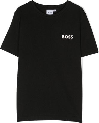 BOSS Kidswear logo-print cotton T-shirt - kids - Cotton - 10 - Black