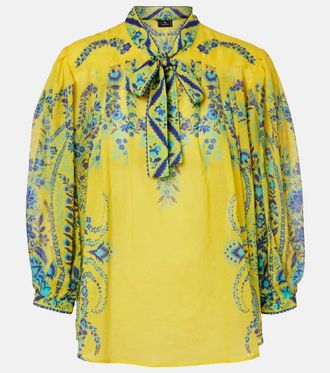 Etro Floral cotton top