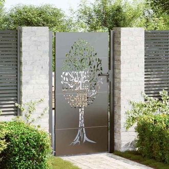vidaXL Puerta De Jard&iacute;n Con Cerradura Negro 105 X 175 Cm Vidaxl