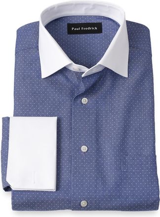Paul Fredrick Non-iron Cotton Dot Dress Shirt