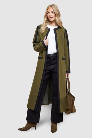 Oasis Tipped Coat in Olive at Nordstrom, Size 6