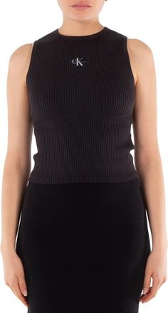 Calvin Klein Slim Ribbed Lyocell Tank Top, Size Small