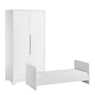 Vox Cuna Evolutiva 70x140 Y Armario 2 Puertas Vox Ova Blanco
