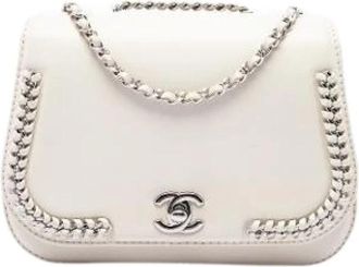 Chanel Pre-owned Vintage Flap Bag - Dames - Vintage Schoudertas - Wit - ONE Size - Leer - Vintage