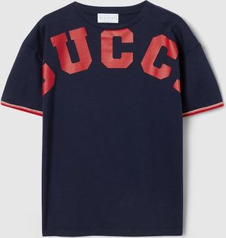 Gucci Kids - Cotton T-shirt With Print, Size 10 years, Blue, Ready-to-wear